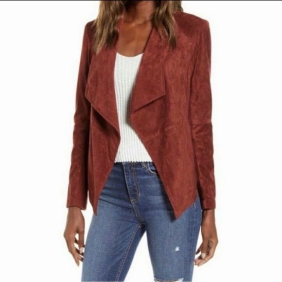 BB Dakota Faux Suede Drape Jacket Med (No Tag) Cherrywood Chic Western Boho EUC - Picture 1 of 10